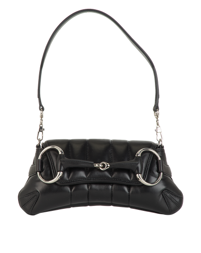 Small Chain Quilted Horsebit, &pound;1,100, Handbags, Black, Leather, Front view